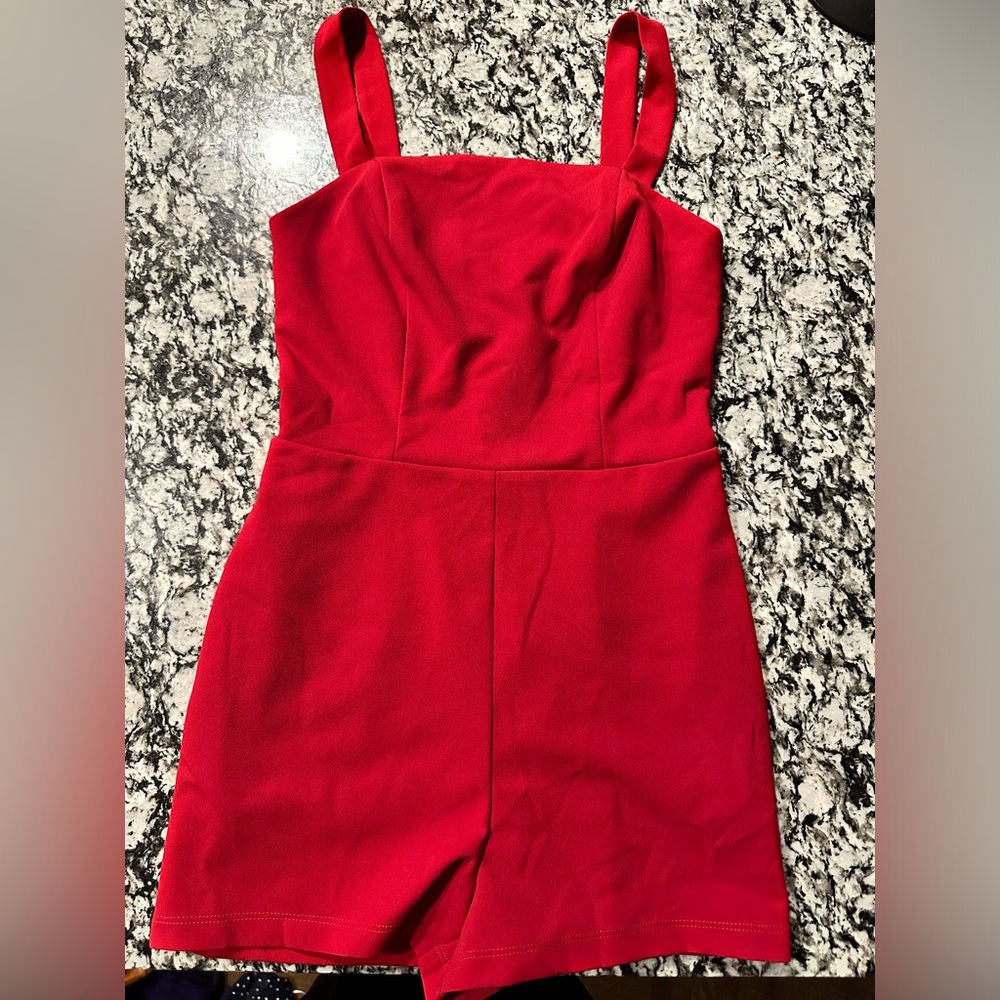 Crystal sky red romper